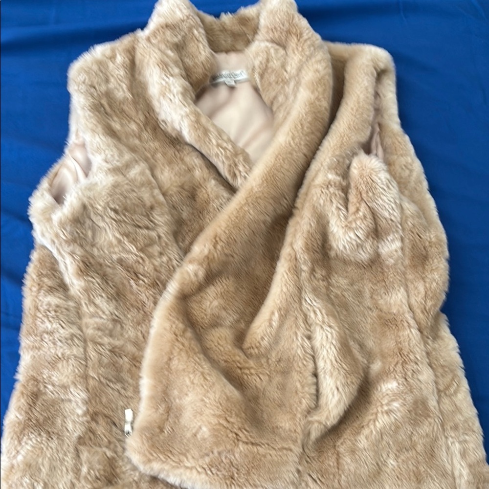 Faux Fur Vest in Tan